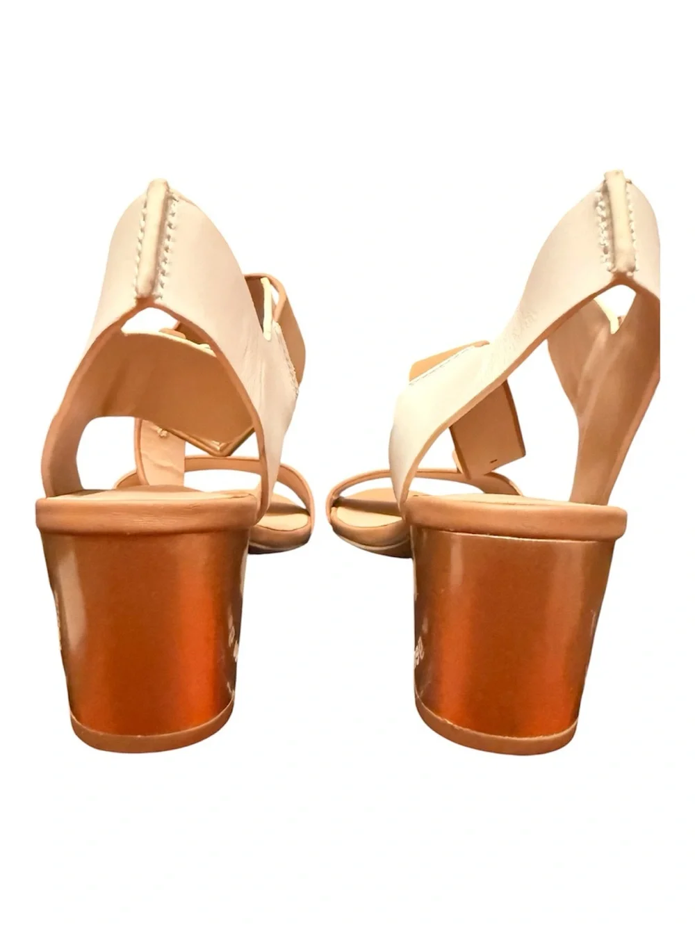 Charles David Two-Tone Tan & Cream Slingback Sandals